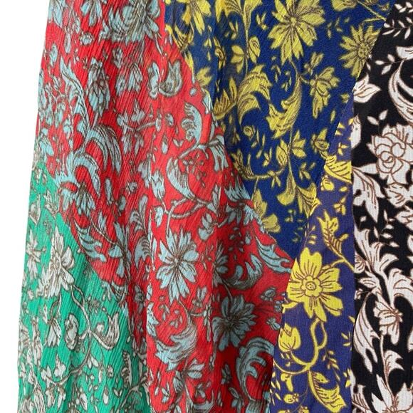 Alice + Olivia Prija Wide Sleeve Blouse bohemian size XS Green Red Blue - Picture 8 of 11